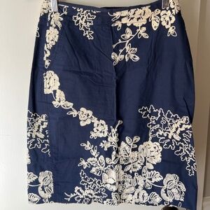 JCrew Navy and cream pencil skirt
